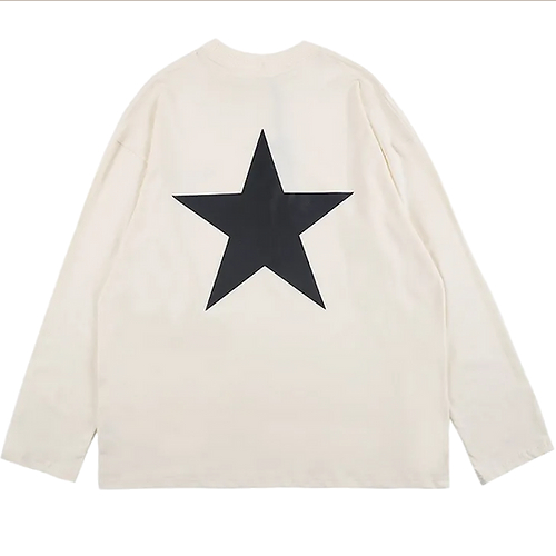 ESSENTIALS STAR LONG SLEEVE TEE (WHEAT) | Shopee Thailand