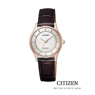 CITIZEN Eco-Drive EM0403-02A  Leather Watch ( นาฬิกาผู้หญิงพลังงานแสง )