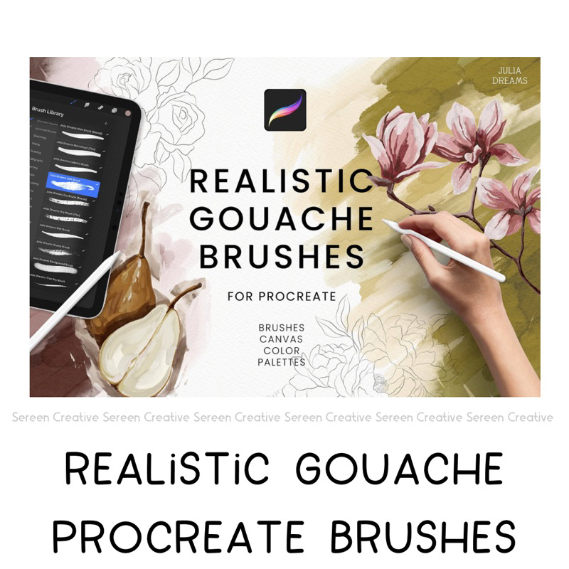 Realistic Gouache Brushes by Julia Dreams
