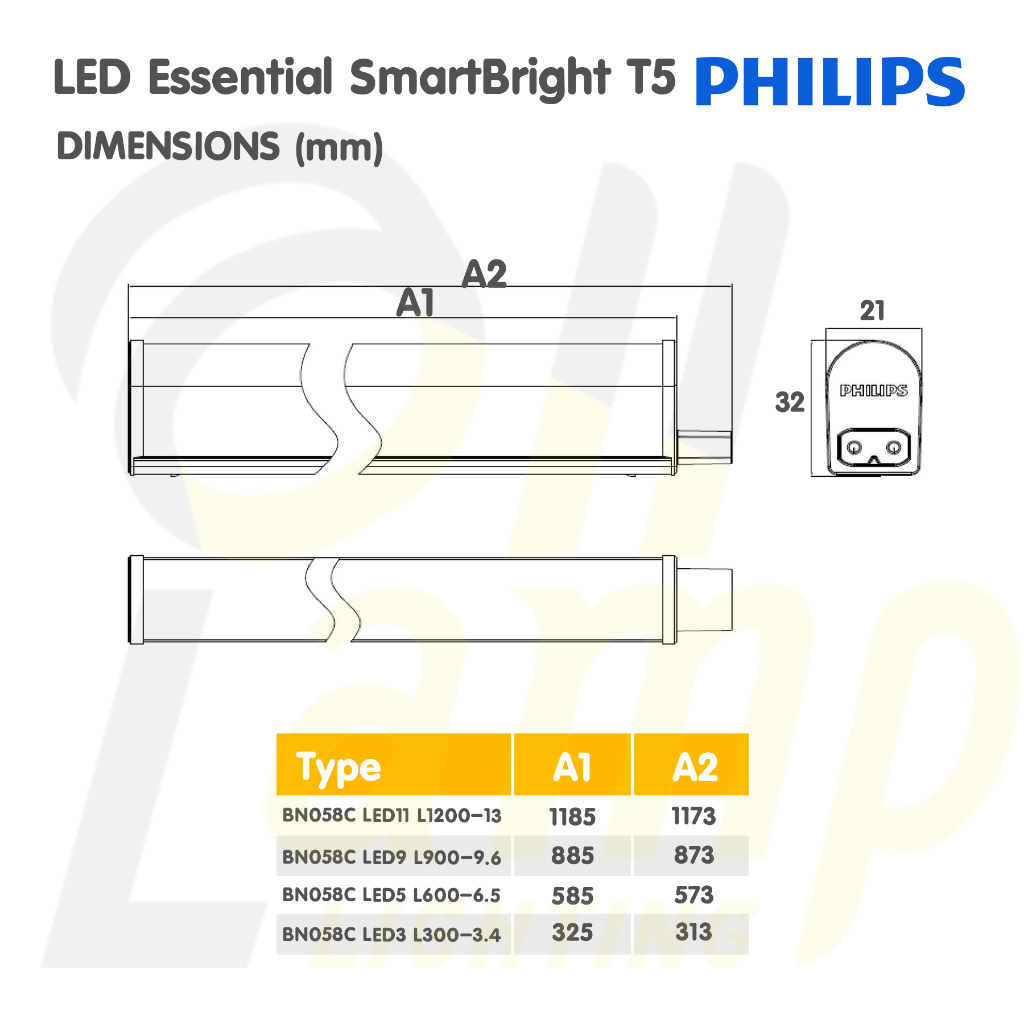 philips-led-t5-set-ชุดรางแอลอีดี-3-4w-6-5w-9-6w-รุ่น-bn058c-แถมสายต่อให้ทุกชุด
