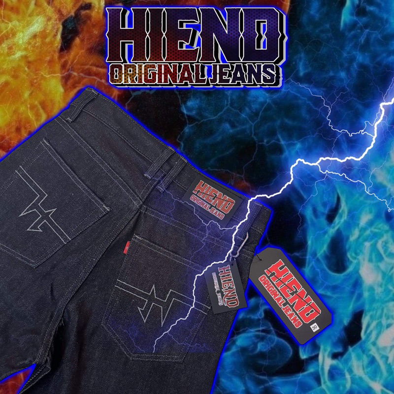 กางเกงยีนส์hiendสีมิดไนท์ผ้า16oz