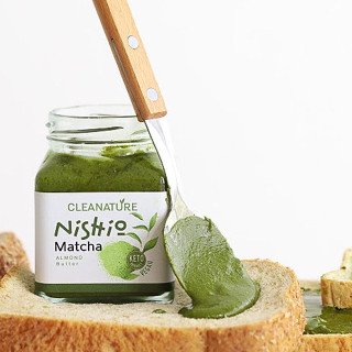 เนยถั่วอัลมอนด์ รสชาเขียว Nishio Matcha (ไม่ใส่น้ำตาล/น้ำมัน) คีโต คลีน100%