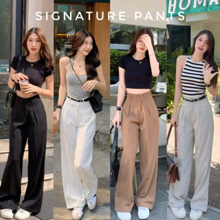 Signature Pants 890.- กางเกงเอวสูง ทรงสวย ขากระบอกกำลังดี เนื้อผ้าคุณภาพพรีเมียม