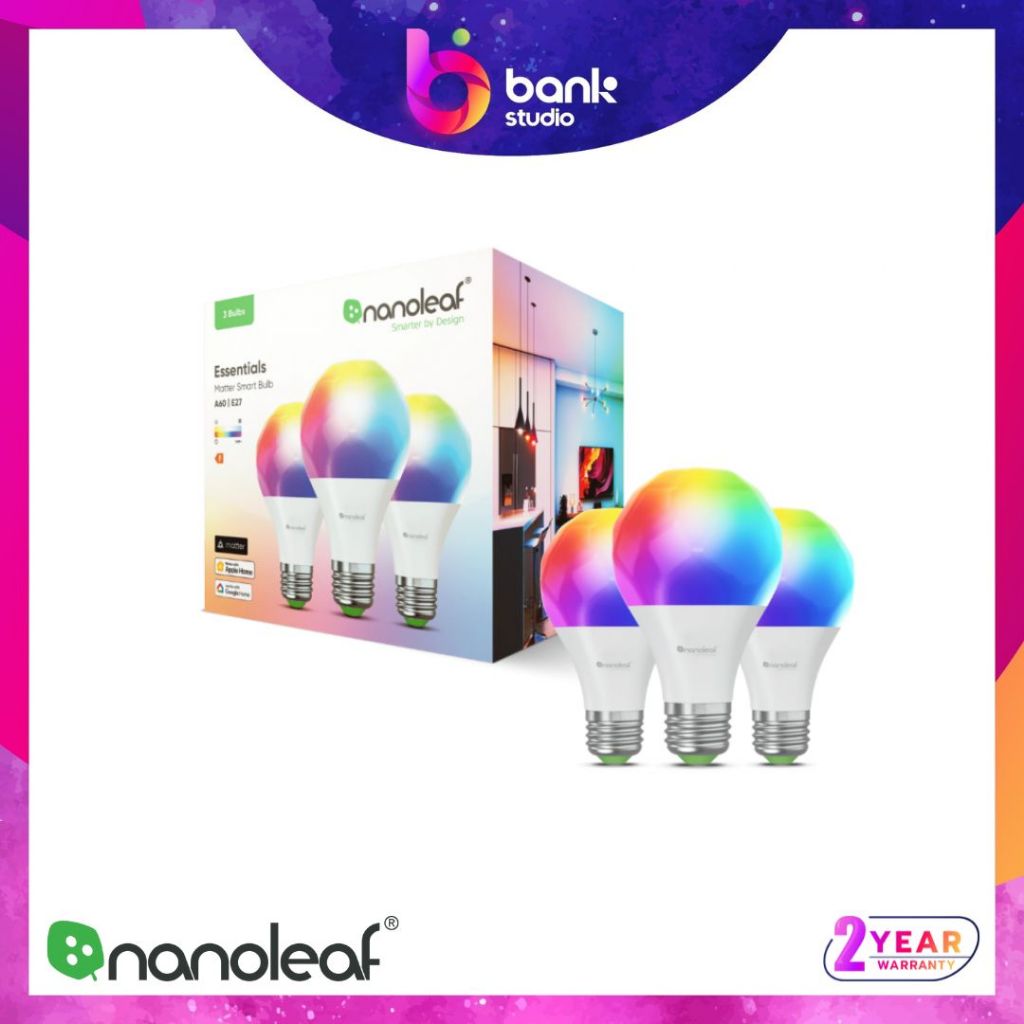 (ประกัน 2 ปี) หลอดไฟ RGB หลอดเปลี่ยนสี Nanoleaf Matter E27 Smart Bulbs ...
