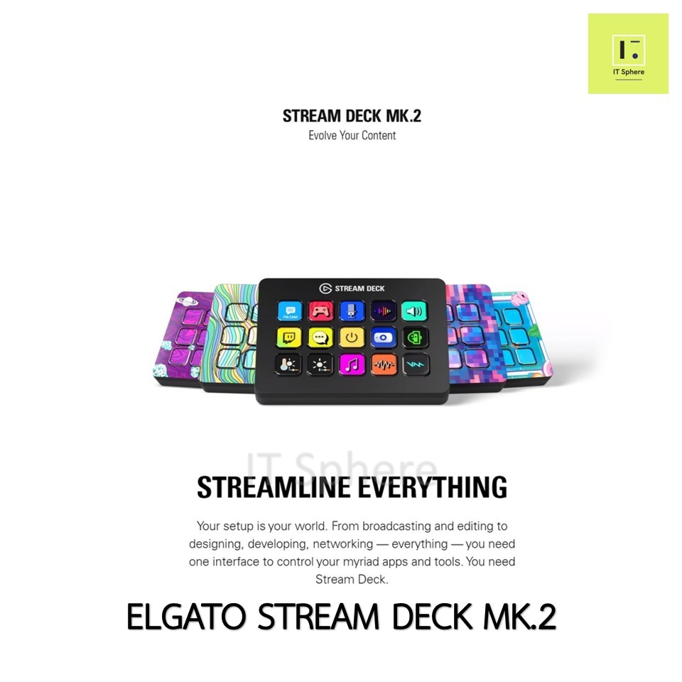ELGATO STREAM DECK MK.2 : 10GBA9901 อุปกรณ์สตรีม STREAMDECK MK2 MK 2 ดำ ...