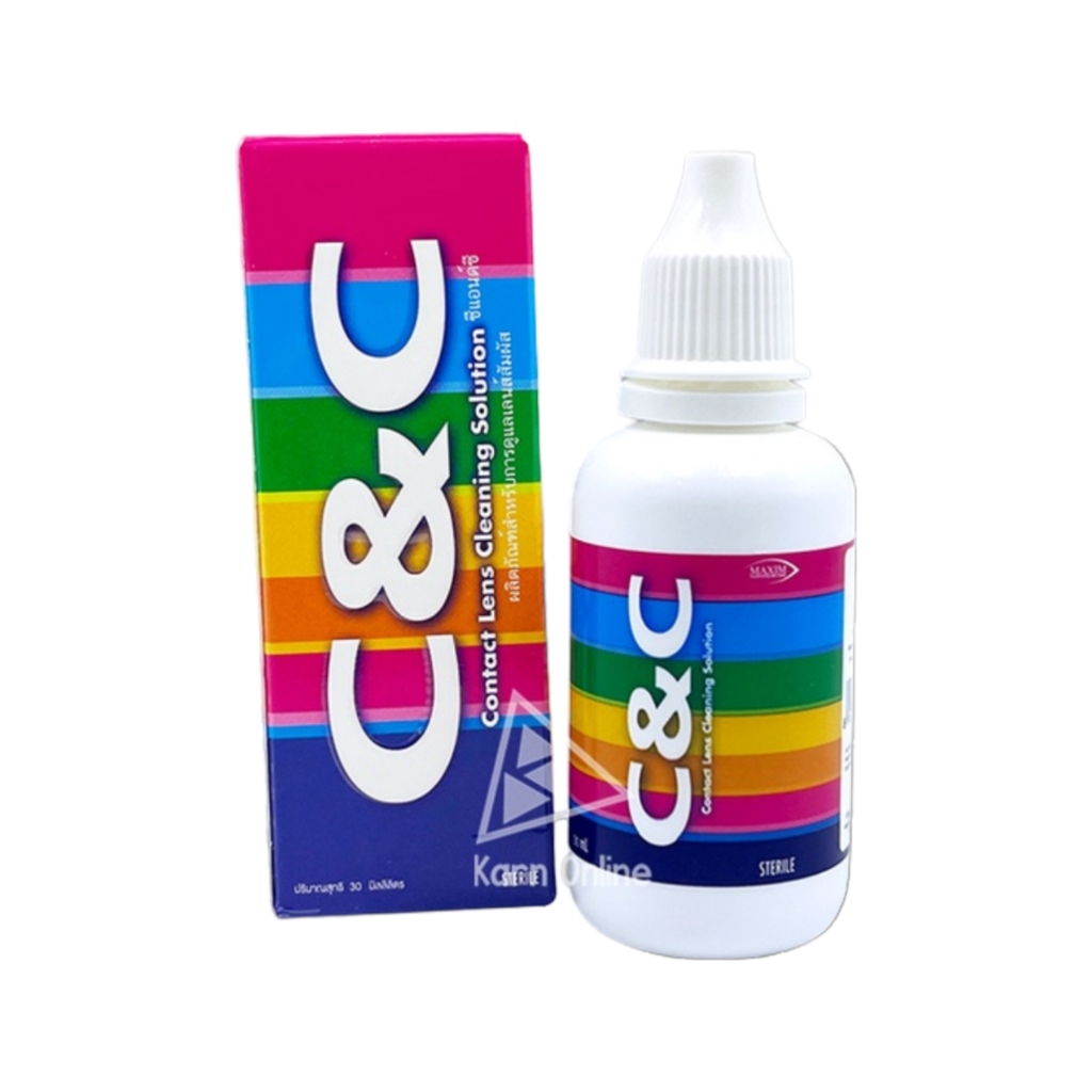 น้ำยาล้างคอนแทคเลนส์ C&C Contact Lens Cleaning Solution ซี แอนด์ (30 / 60 มล.) Shopee Thailand