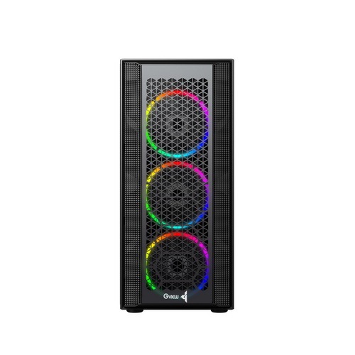 CASE (เคส) GVIEW รุ่น RGB i3-11 A-RGB แบบสีรุ้ง 12 cm*4 ตัว ชุดควบคุมไฟ ...
