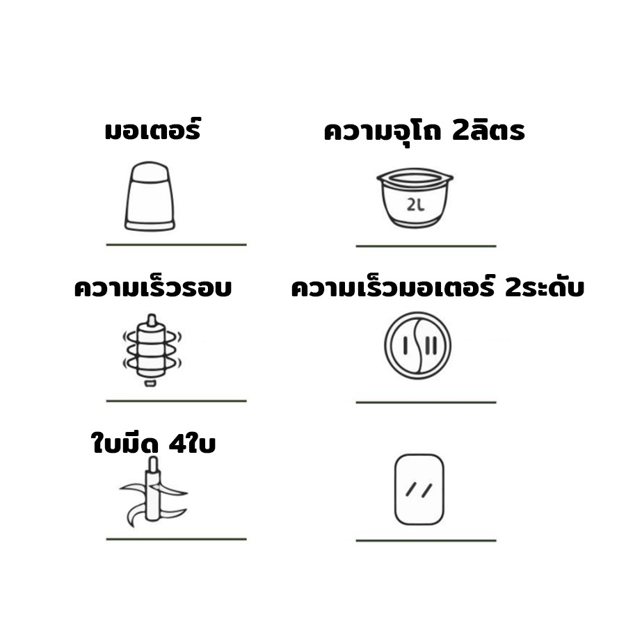 KK เครื่องปั่น ปั่นพริก ไฟฟ้า 4ใบมีด เครื่องปั่นบดเนื้อ ปั่นอเนกประสงค์ - 2