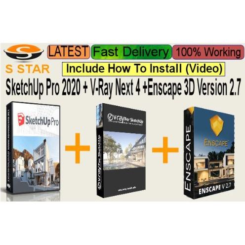NEW SketchUp Pro 2020 + V-Ray Next 4.2 + Enscape 3D Version 2.8 Windows ...