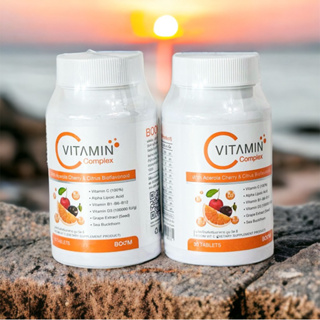 (วิตามินซี)✅หมดอายุ 03/2025✅ (บูมวิตามินซี 1000mg) Boom Vitamin C Complex 1 กระปุก x 30 Capsules วิตามินซีธรรมชาติ