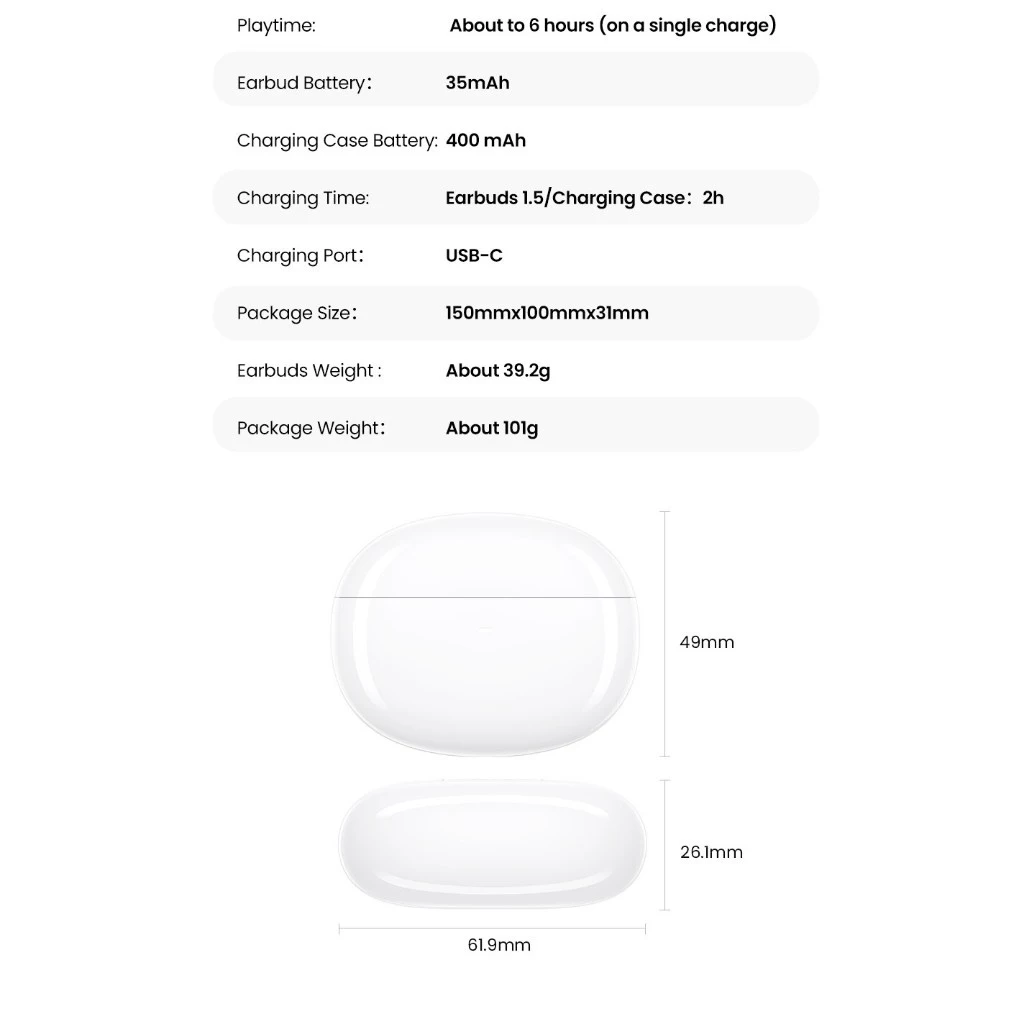 UGREEN HiTune H5 รุ่น 15612 True Wireless Earbuds Bluetooth 5.3 หูฟังไร้สาย กันน้ำ IPX 5 https://wayoza.com