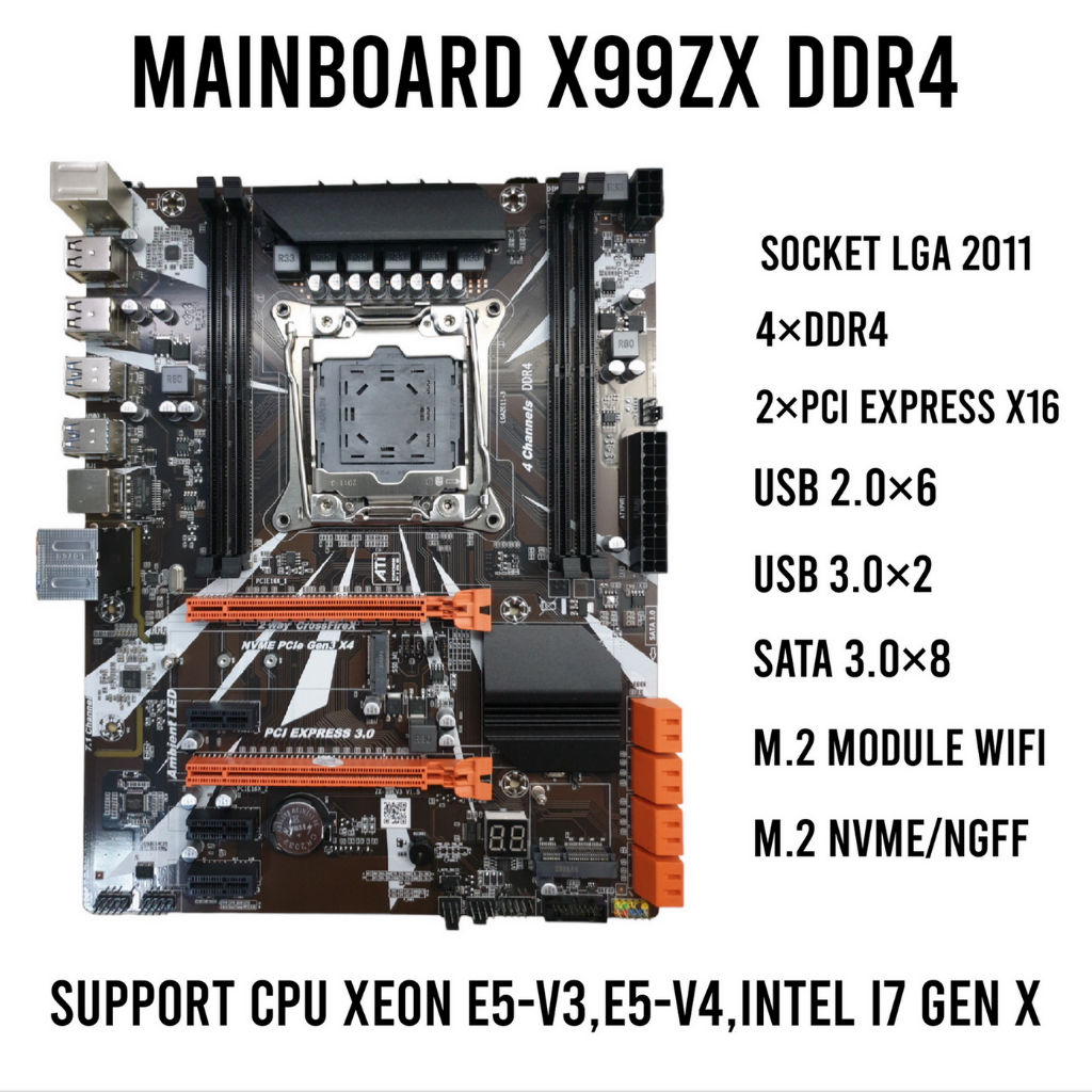 MAINBOARD (เมนบอร์ด) ATERMITER LGA 2011-3 X99 / X99ZX DDR4 Support CPU ...