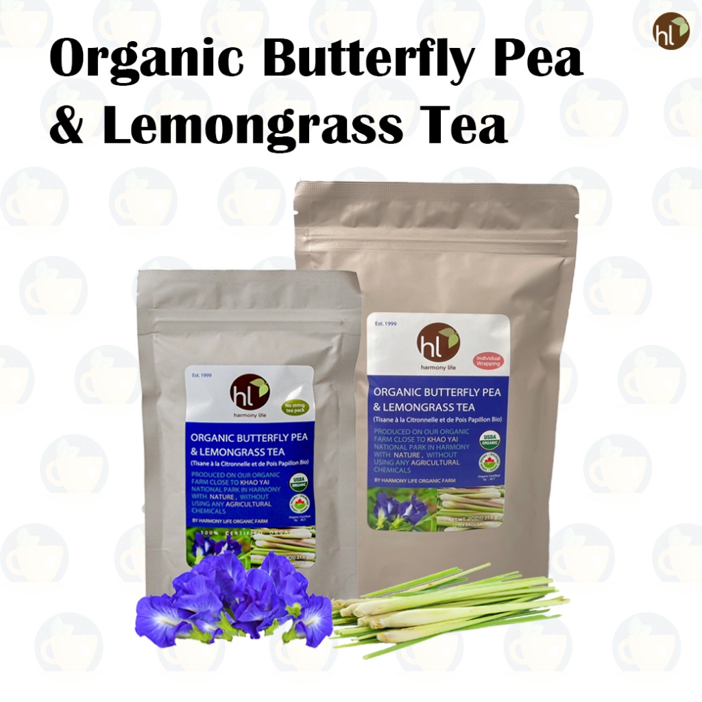 ชาดอกอัญชันตะไคร้ออร์แกนิค Butterfly Pea & Lemongrass Tea