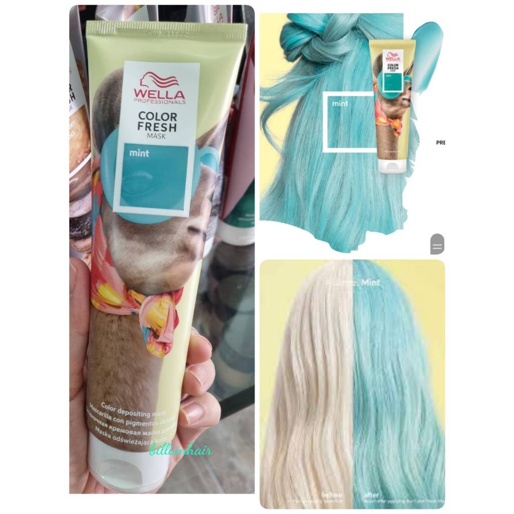 Wella Color Fresh Mask 150ml Color Deposit Mask Mint สีเขียวมิ่นท
