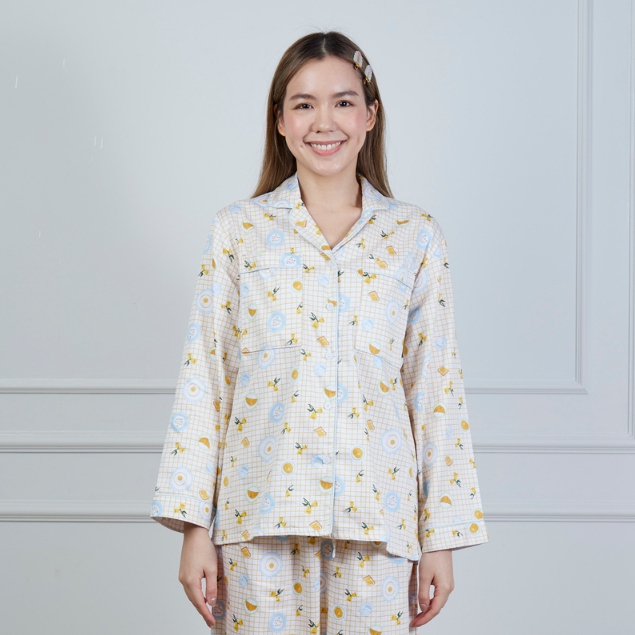 ชุดนอน sliptosleep - Breakfast Long Sleeve Pants Set