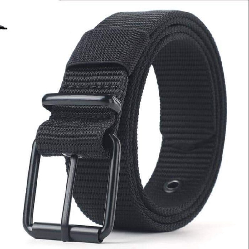 ผ้าใบ เข็มขัดผู้ชาย ประเภทการเจาะ ทนทาน เข็มขัด สำหรับเยาวชน ด้วย หัวเข็มขัดโลหะสแควร์ - 2