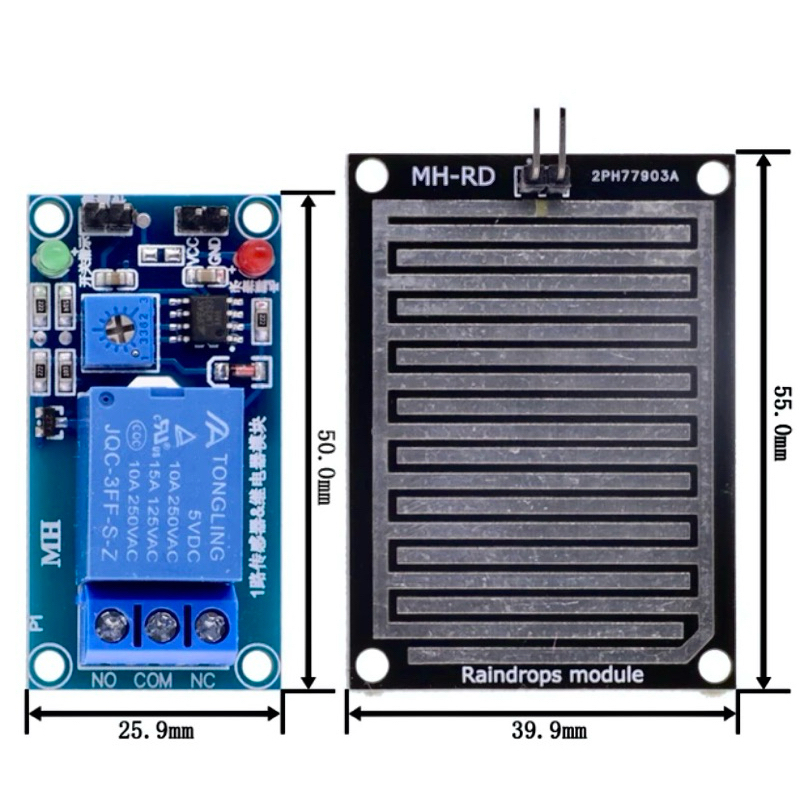 Broad Sensor เซนเซอร์น้ำฝน-วัดความชื่น พร้อมโมดูลRelay รีเลย์ 12Vมีของ ...