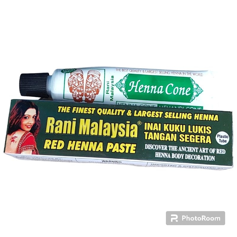 Rani Malaysia Red Henna Paste เฮนน่าเพ้นท์มือและเท้า ขนาด 32กรัม 1หลอด ...