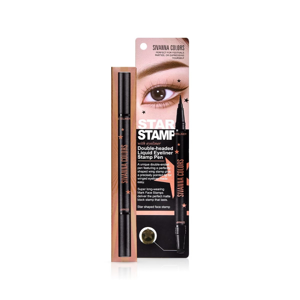 Sivanna Colors Double Headed Liquid Eyeliner Stamp Pen Hf9048 อายไลน์เนอร์ปั๊มดาว Shopee 