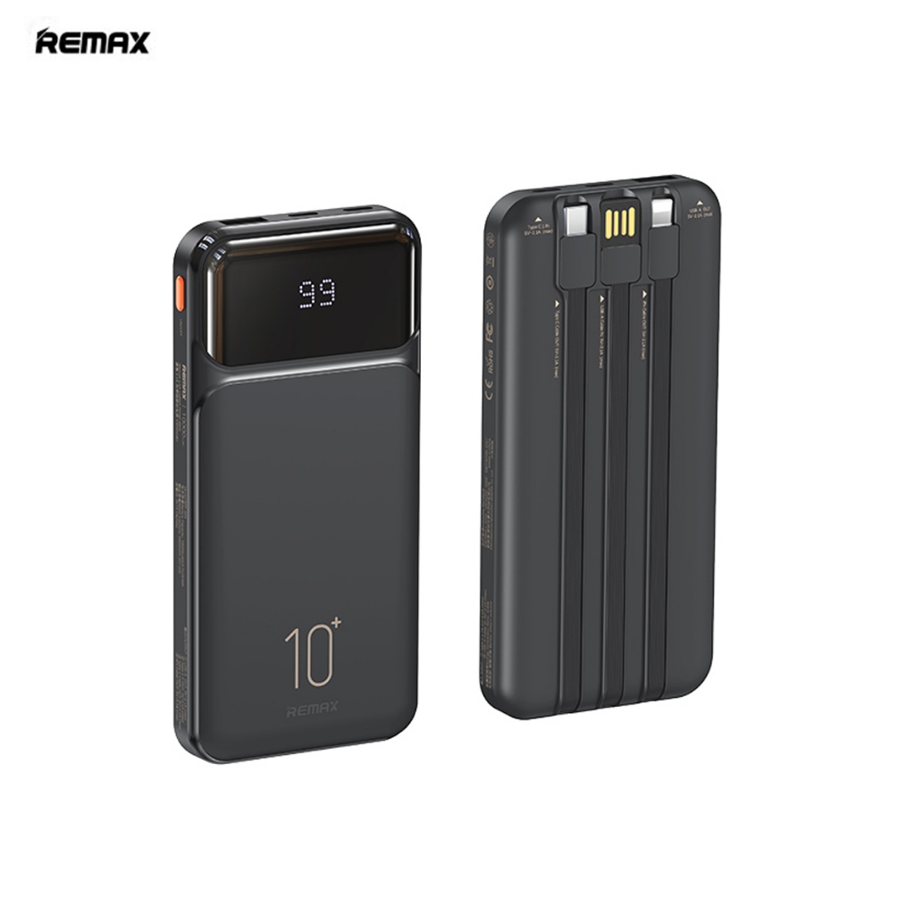 Remax PowerBankพาวเวอร์แบงค์ 10000mAh พร้อมสายเคเบิลในตัวสามสาย RPP-683 ...