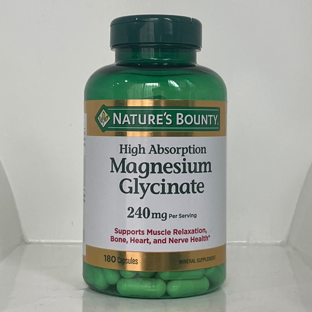 Nature's Bounty High Absorption Magnesium Glycinate – 240 mg, 180 comprimés main image 1