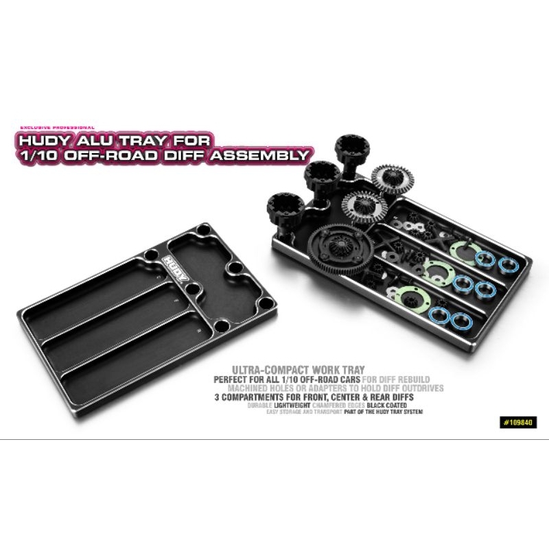 HUDY #109840 Alu Tray for 1/10 Off-Road Diff Assembly | Shopee Thailand