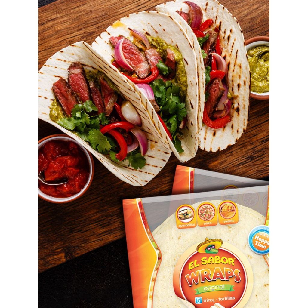 แผ่นแป้งตอติญ่า 370 กรัม แผ่นแป้งสำเร็จรูป El Sabor Wraps original ...