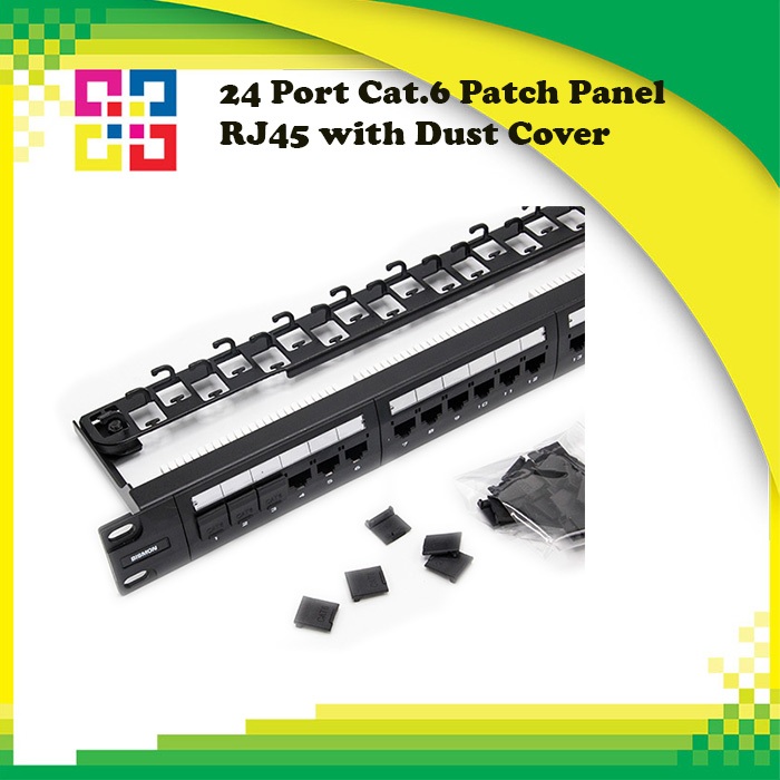 แผงกระจายสายแลน Patch Panel 24 Port Cat.6, RJ45 with Dust Cover ...