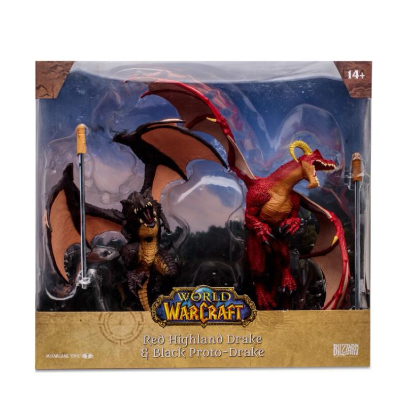 Mcfarlane World of Warcraft Red Highland Drake and Black Proto-Drake ...