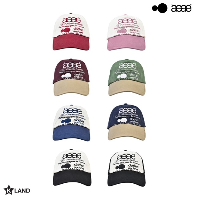 AEAE WASHED CAPITAL LOGO CAP (ECRU)