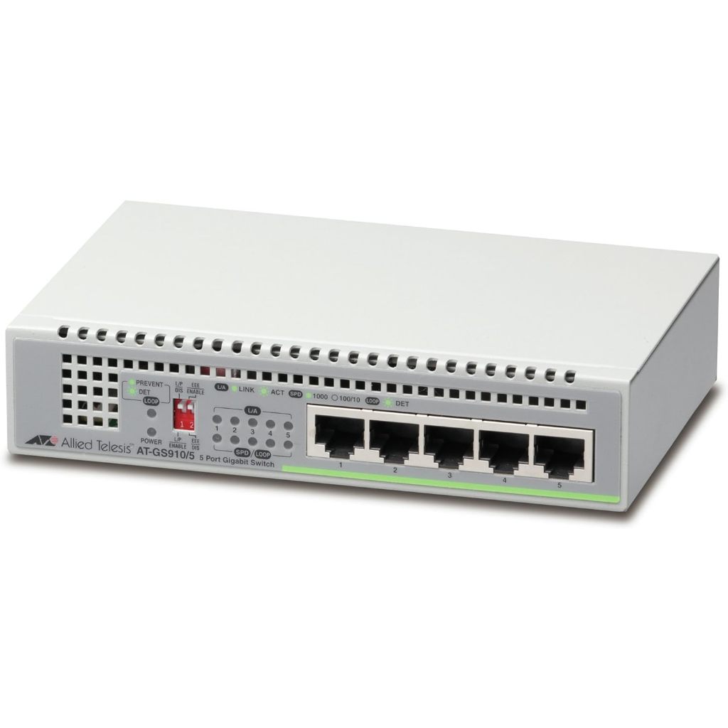 Allied Telesis AT-GS910/5-10 5 port 10/100/1000T unmanaged Allied Telesis AT-GS910/5-10 5 port 10/100/1000T unmanaged