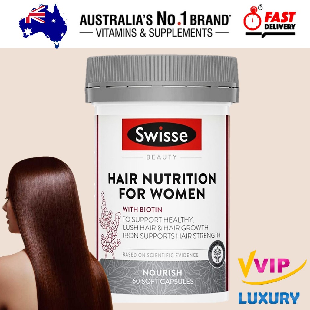 Swisse beauty hair nutrition for women 60 capsules exp11/2026 Shopee Thailand