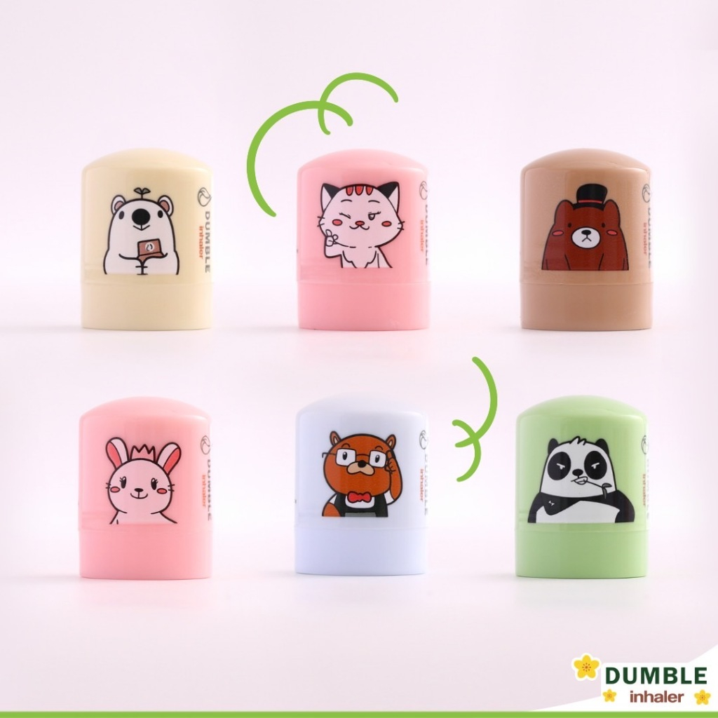 (1 ชิ้นคละสีเลือกไม่ได้) ยาดมสมุนไพร ตราดัทเบิ้ล อินฮาเลอร์ // Dumble ...