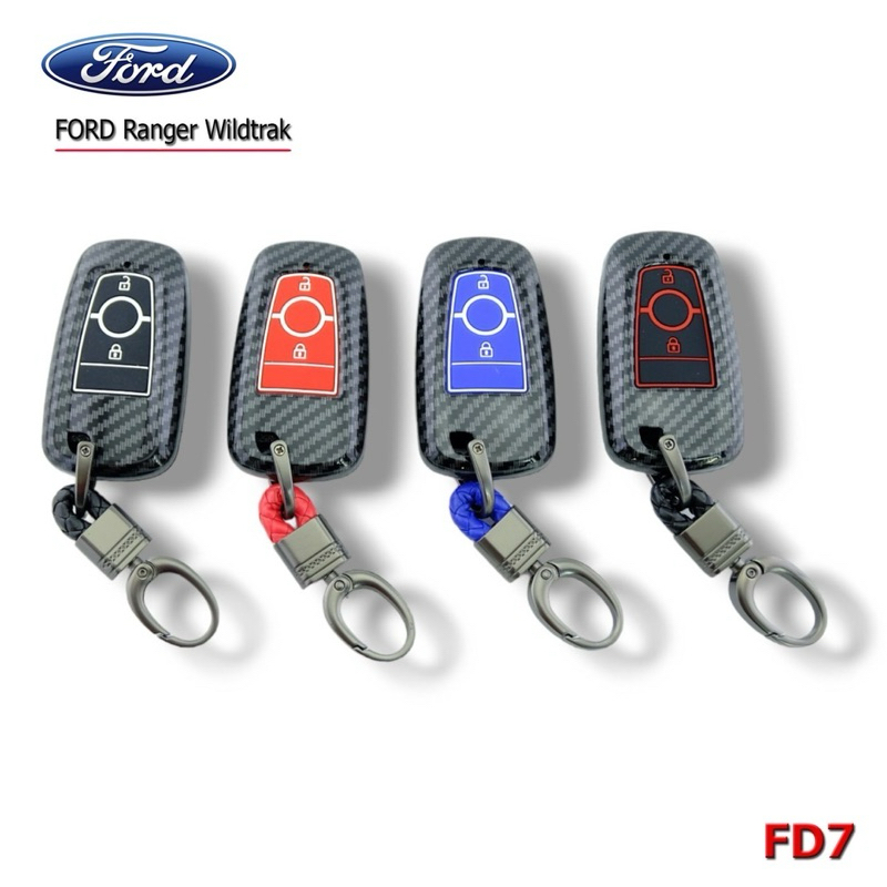 Carbon Key Case For FORD เคสเคฟล่าปุ่มสะท้อนแสง (พร้อมพวงกุญแจ) ตรงรุ่น ...