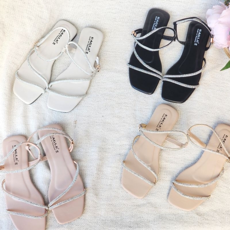 ลด 50% เก็บโค้ดในไลฟ์สด 🌟 OHODOODEE⭐️ รองเท้ารัดข้อเท้าสายเพรชสองสาย C242 , C244⭐️🌟 - 5