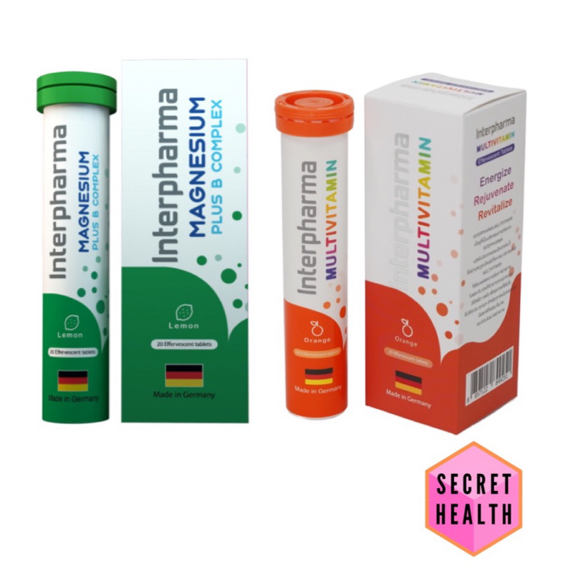 Interpharma Multivitamin วิตามินรวมแบบเม็ดฟู่/ Magnesium แมกนีเซียม ...