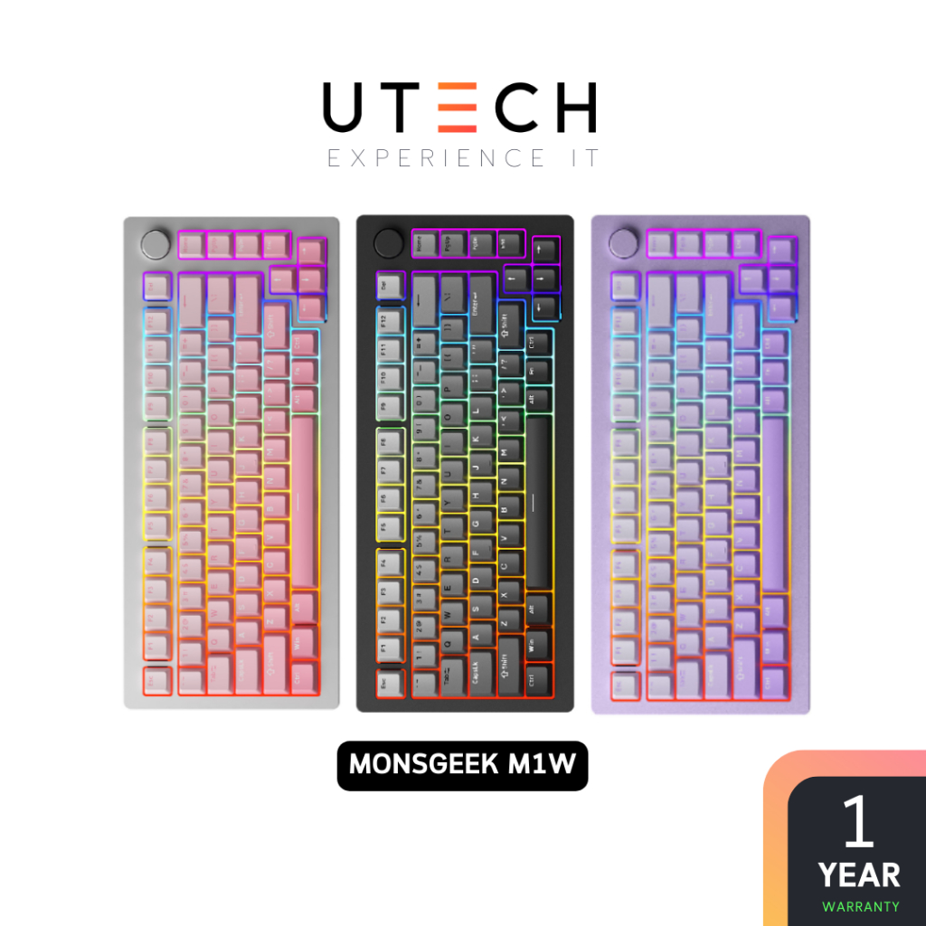 คีย์บอร์ด MonsGeek M1W Aluminium 75% เคสอลูมิเนียม 2.4GHz Bluetooth ...