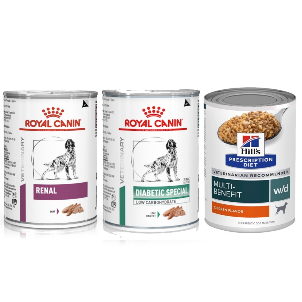 โรคไต/เบาหวาน Royal Canin Hill's กระป๋อง อาหารสุนัข Renal ,Diabetic