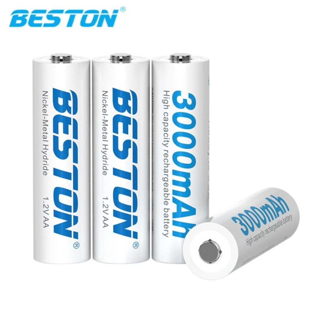 ถ่านชาร์จ Beston 1.2V AA 3000mAh Ni-MH แบตเตอรี่แบบชาร์จไฟได้