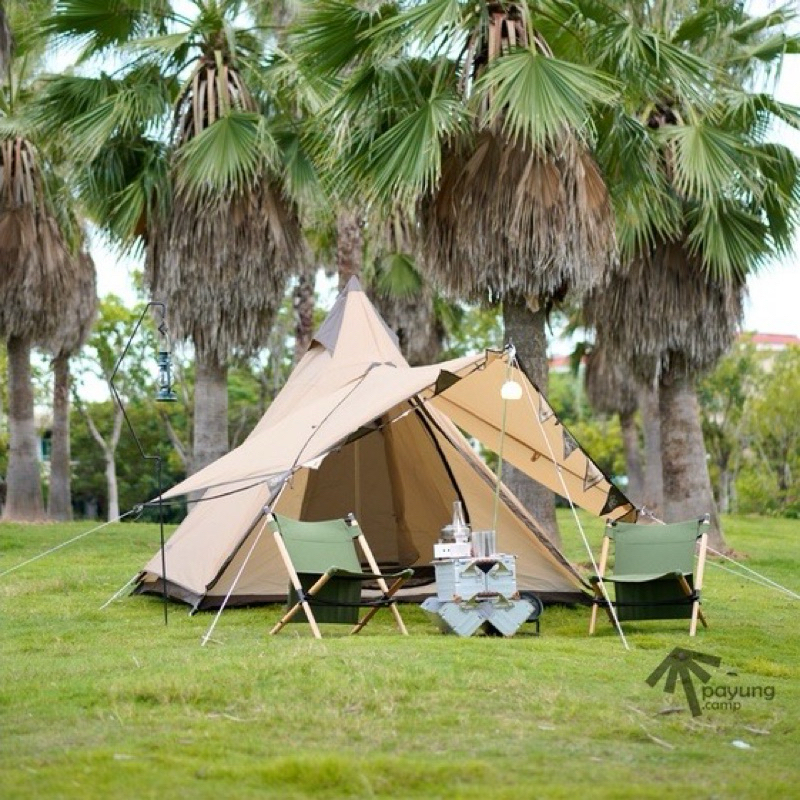 Vidalido Teepee MS , MX Pro เต็นท์กระโจมขนาดใหญ่ ไซส์ กางง่ายสวยงาม(รุ่นมีเสากลาง สามารถใส่เสาAได้)