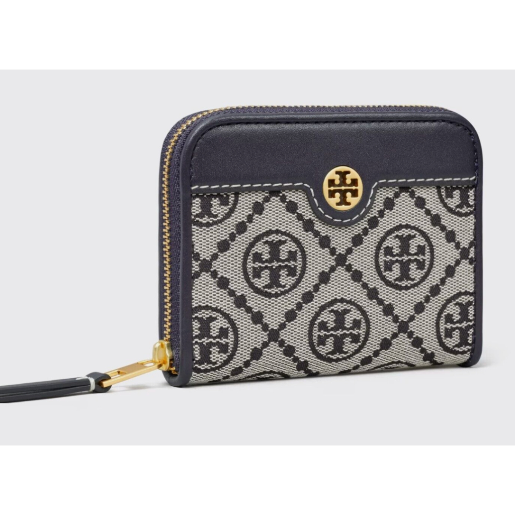 กระเป๋าใส่เหรียญ Tory Burch T Monogram Jacquard Zip Coin Case Wallet