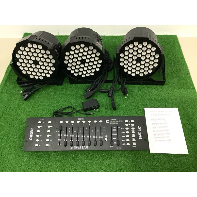 ชุดไฟพาร์led ไฟledหน้าเวทีรุ่นk001 หลอด3in1 มาพร้อมบอร์ดคอนโทรลDMX512 ...
