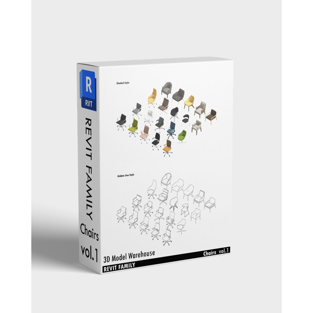 3D Model Families สำหรับโปรแกรม Revit Version 2024 [Chairs vol.1 ...