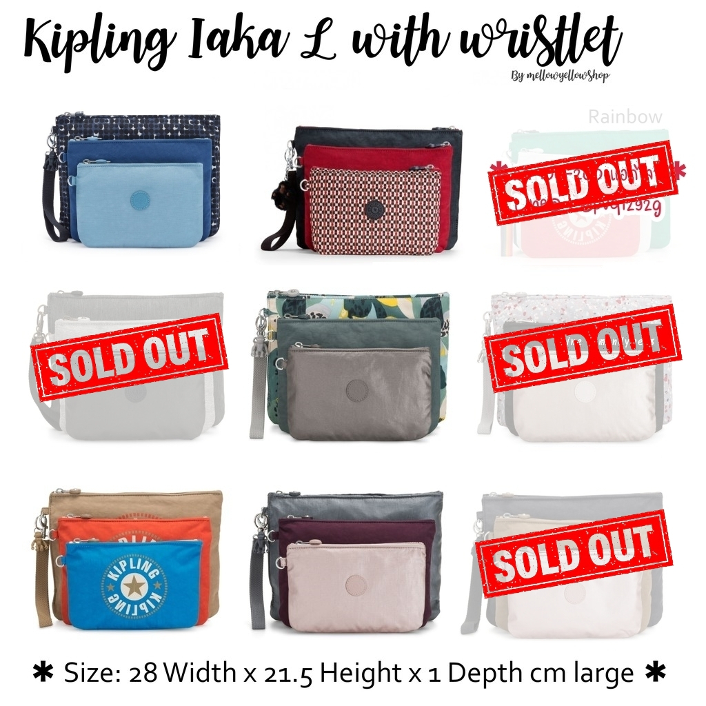 (ลดเพิ่ม 30% / ภาพสินค้าจริง) Kipling IAKA L WRISTLET 3 large pouches ...