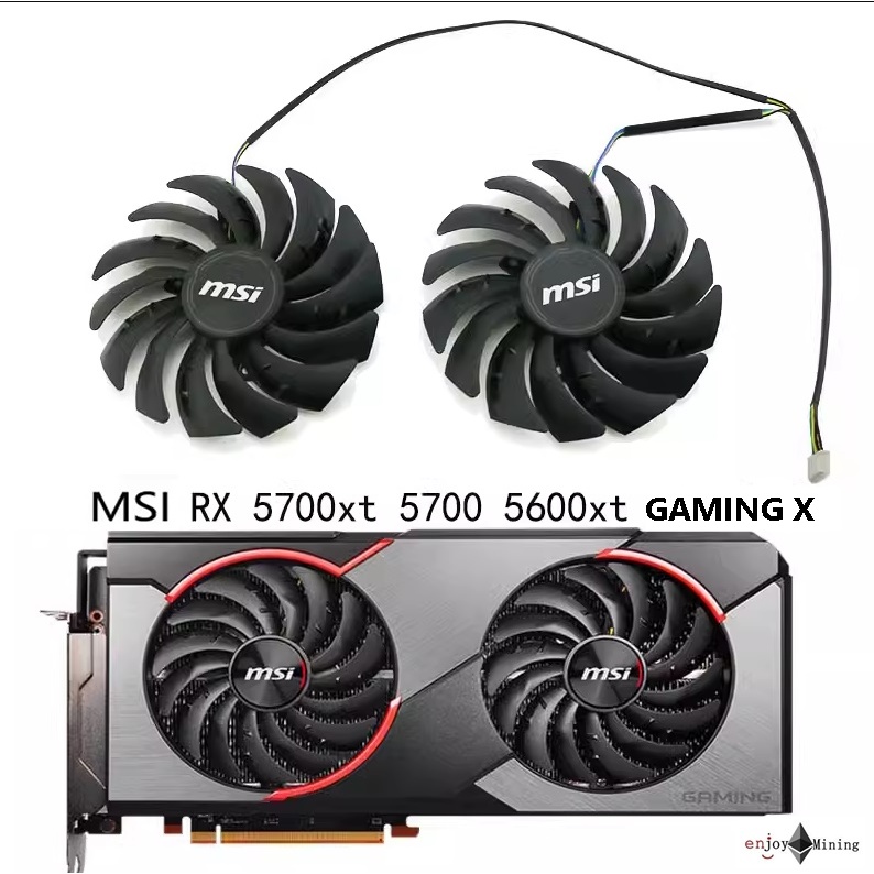 พัดลมการ์ดจอ MSI RX5700XT 5700 5600 GAMING X graphics card cooling fan ...
