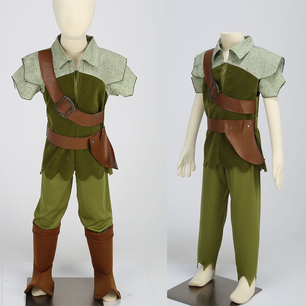 Peter Pan Cosplay Costume for Kids Boy Tinkerbell Elves Robin Green ...