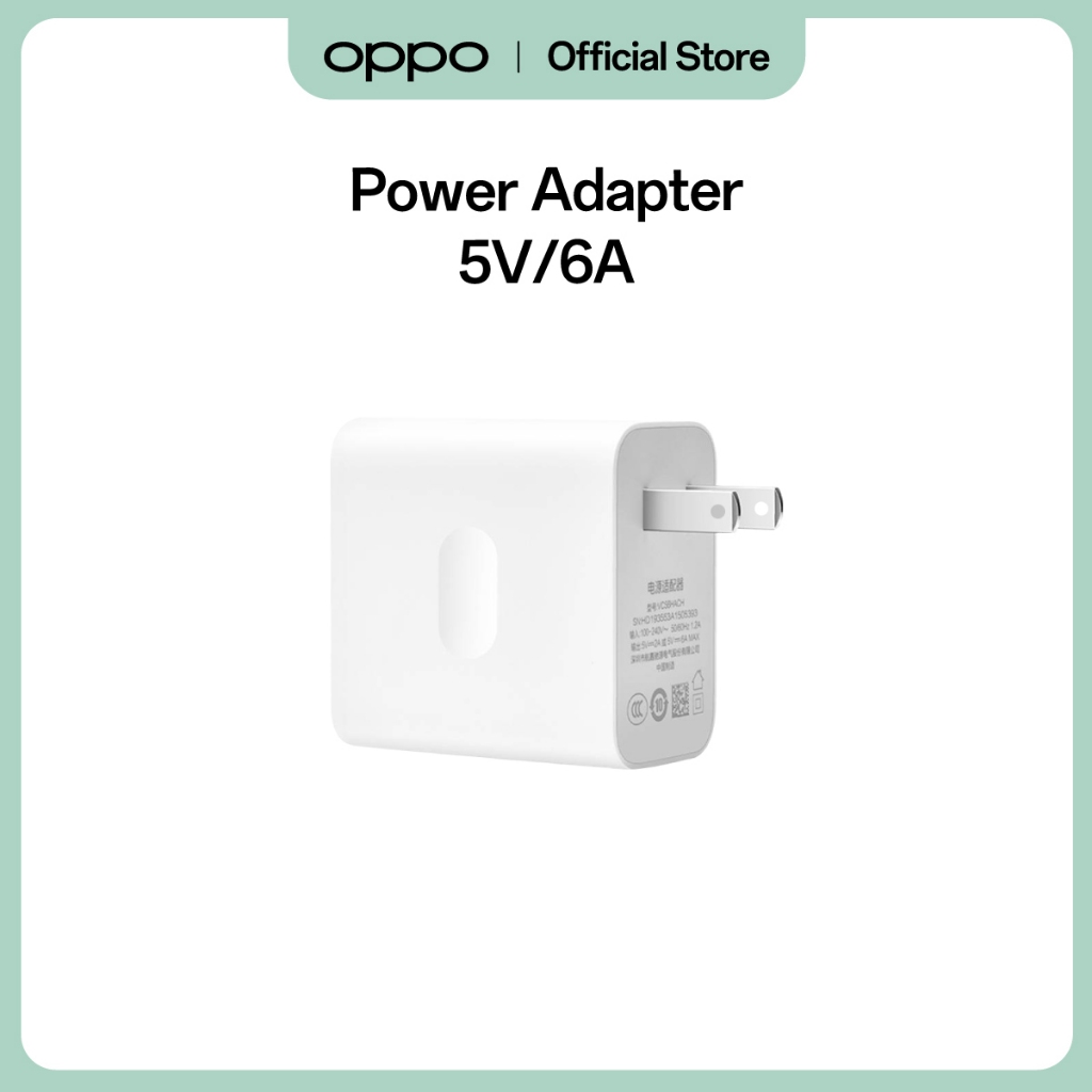 [New] OPPO Power Adapter 5V/6A | หัวชาร์จ OPPO USB-5V6A 30W รับประกัน 6 ...
