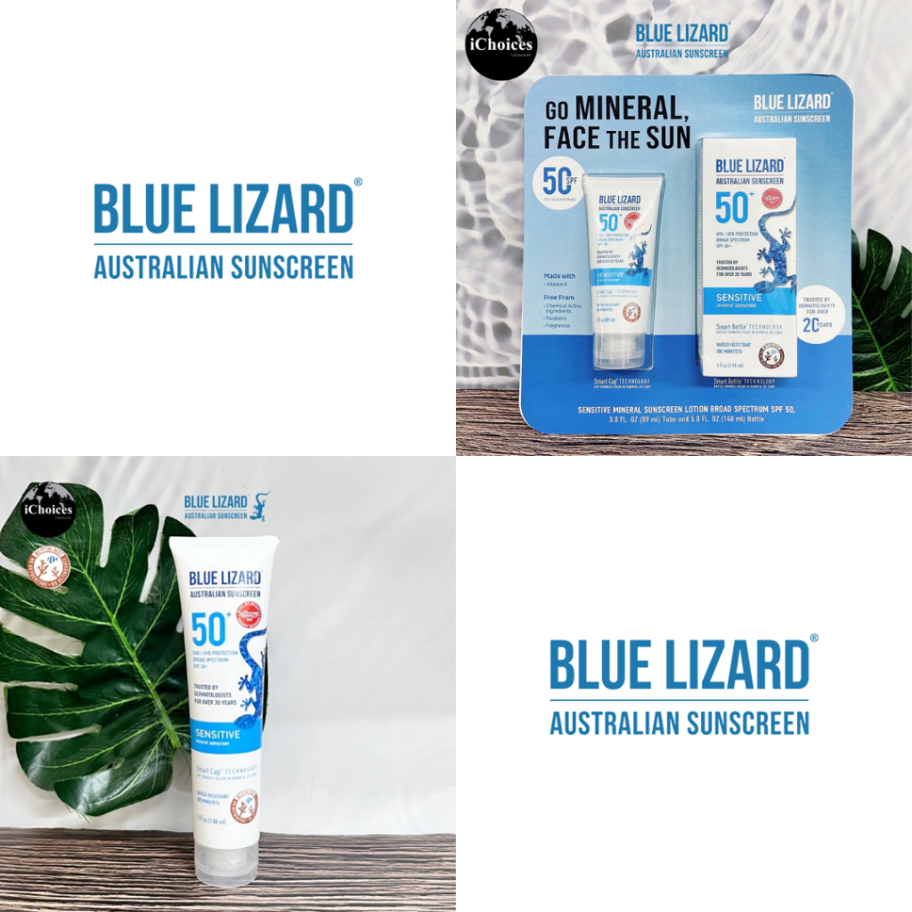 [BLUE LIZARD] Sensitive Mineral Sunscreen SPF 50+ Water Resistant ...