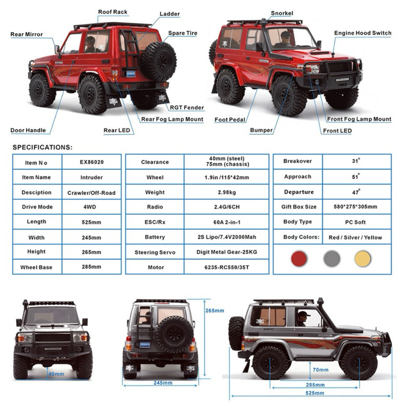 RGT EX86020 INTRUDER LC71 4WD RTR 2.4Ghz 1/10 RC สินค้าจัดส่งจากไทย รับ ...