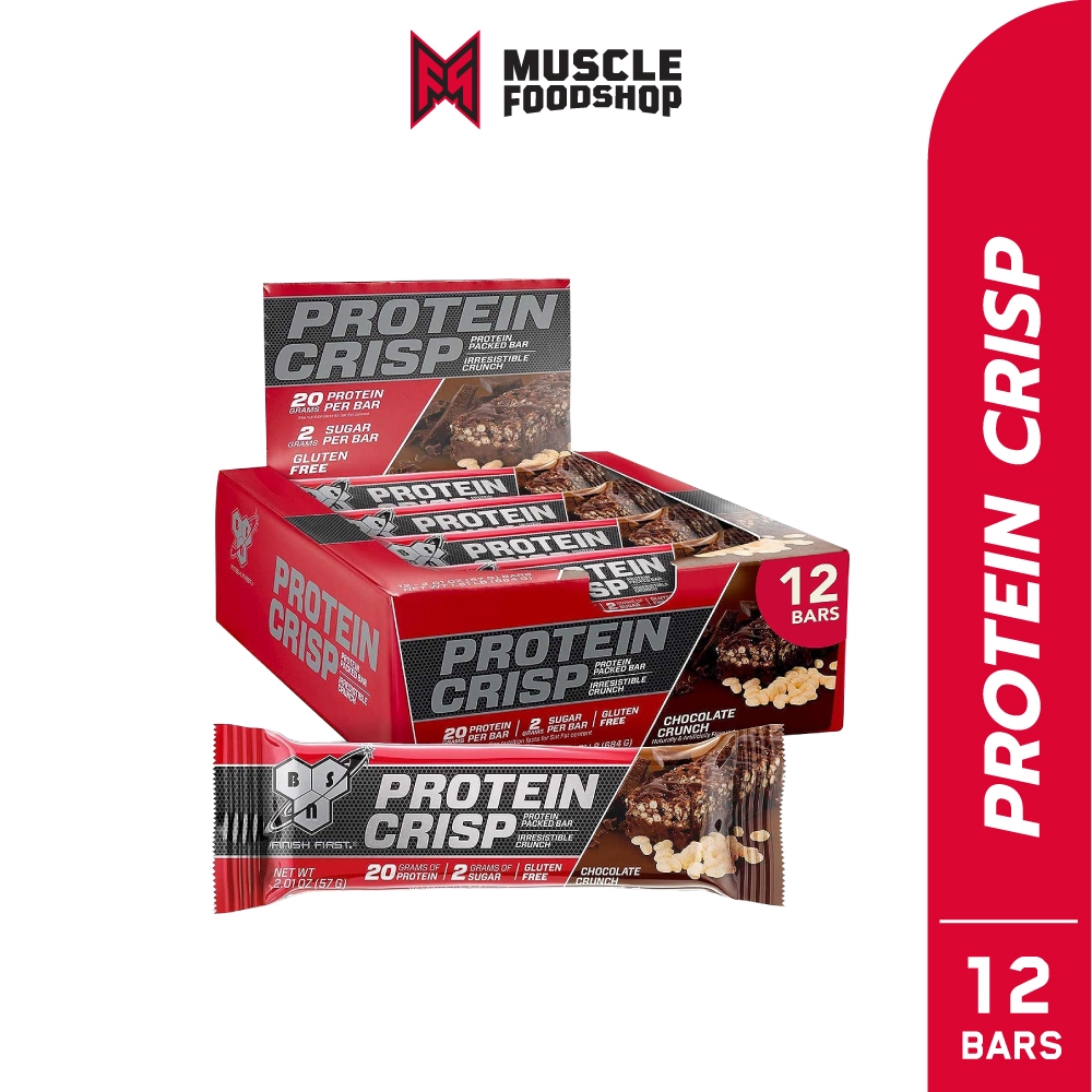 BSN Protein Crisp, โปรตีนบาร์ มี 12 ชิ้น , 1.94 oz / 55 กรัม ต่อชิ้น ...